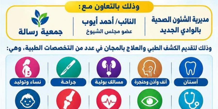 10 تخصصات طبية، قافلة طبية شاملة لأهالي الفرافرة بالوادي الجديد