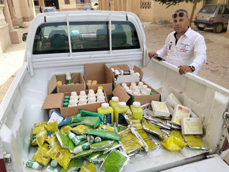 ضبط 248 عبوة مبيدات منتهية الصلاحية في حملة تموينية بالحمام في مطروح