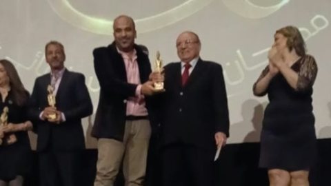 تكريم الزميل مصطفى القصبى فى مهرجان بردية السينمائى بدورة خالد صالح